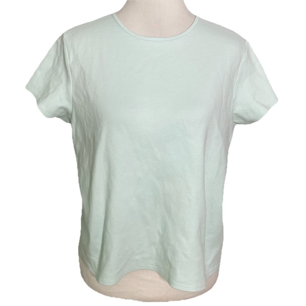 Eileen Fisher Women's Light Blue Cotton Boxy Basic T-Shirt Top‎ Size Large